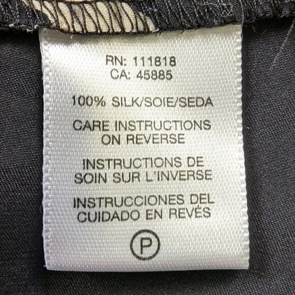 Michael Kors Black Silk Halter Top with Geometric Design Size 2 - Picture 4 of 5